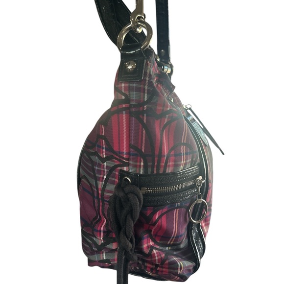 Coach Poppy Shoulder Bag - Plaid - multi-color - pink purple black w 2 HANGTAGS! - Picture 4 of 11